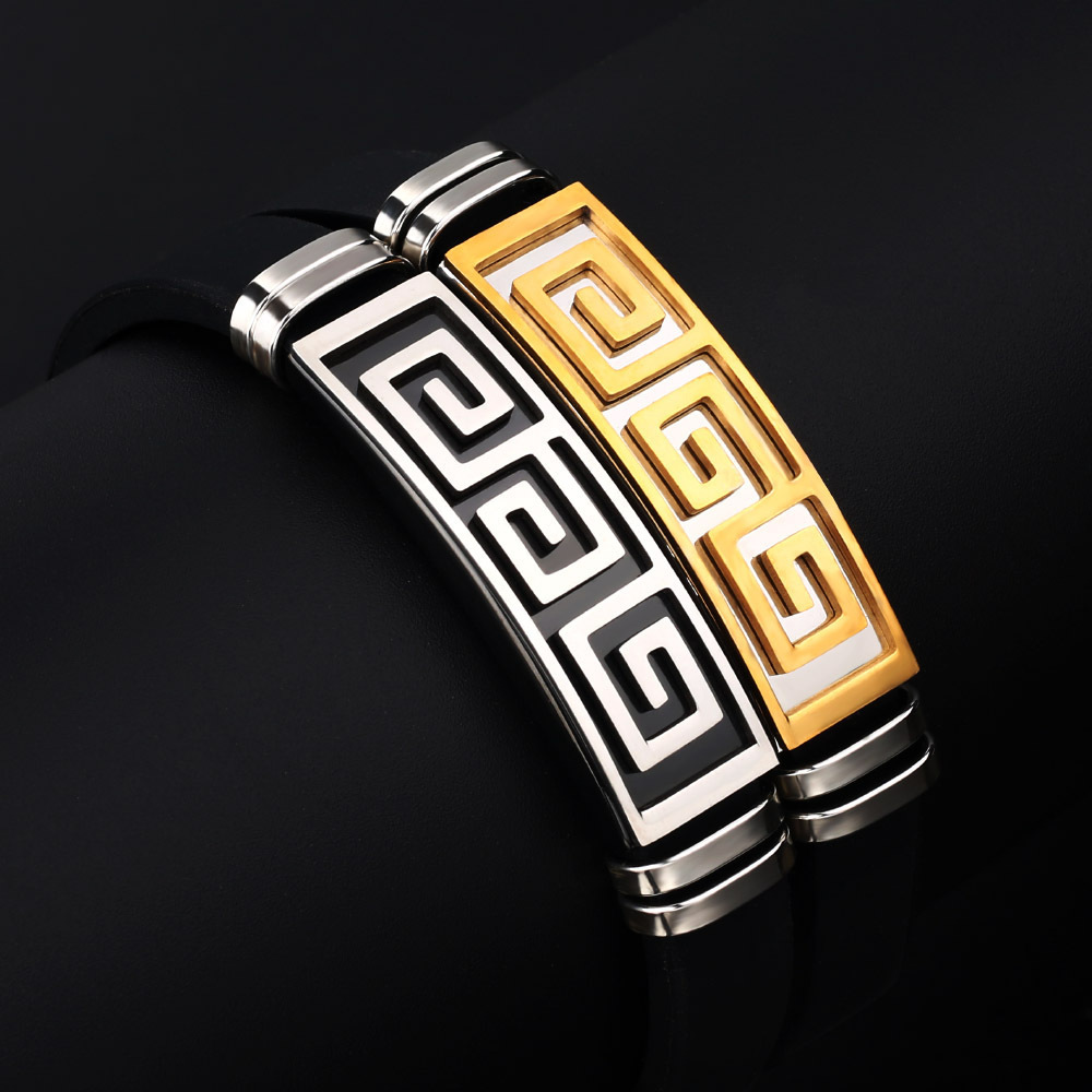 Men's PU Leather Bracelet with Great Wall Pattern
